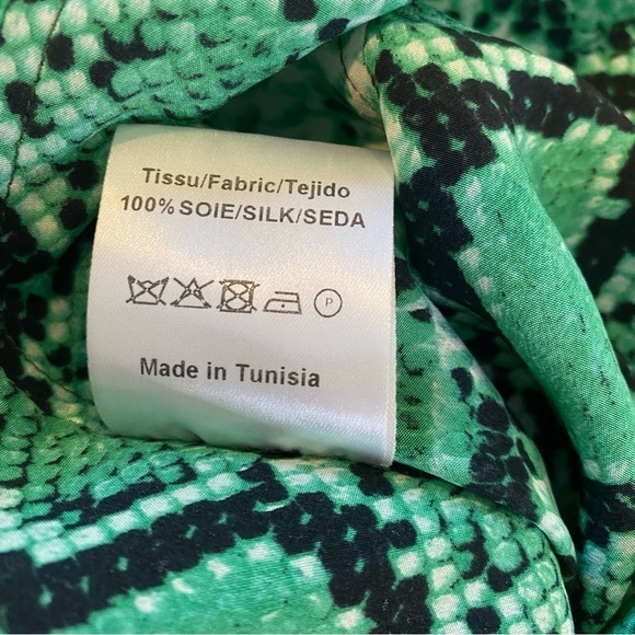 Sandro Paris Coulevre Python Silk Snap Front Blouse Small - Picture 7 of 11